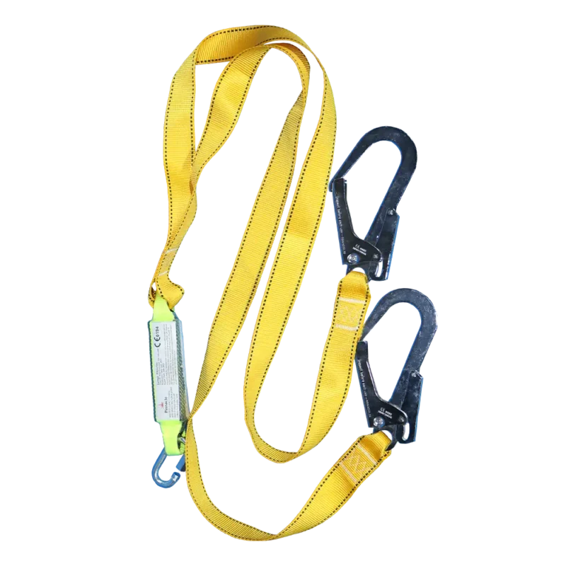 Pinnacle Double Lanyard With Shock Absorber & Scaffold Hook