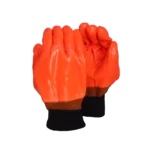Pinnacle Orange PVC Freezer Glove Knit Wrist