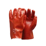 Pinnacle PVC Red Rough Palm Heavy Duty Glove Open Cuff 27cm
