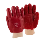 Pinnacle PVC Red Rough Palm Heavy Duty Glove Knit Wrist