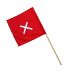 Pinnacle Red Flag Wooden Handle With Reflective Cross